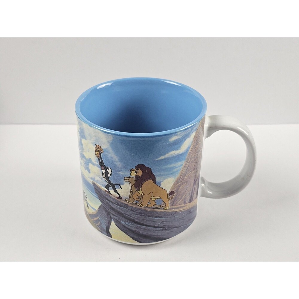 Vintage 1990 Disney Store The Lion King Mufasa At Pride Rock Coffee Tea Mug Cup